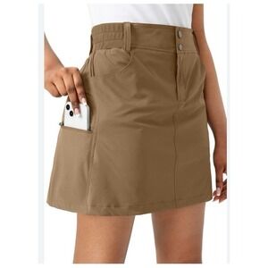 Viodia women's performance skort size L khaki tan athletic golf tennis hiking